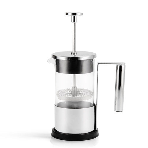 Yama 25 oz French press with the plunger raised, on a white background.